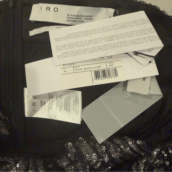 BNWT IRO Shimmering Black/SilverMini Saria Skirt size 40 - Picture 6 of 11